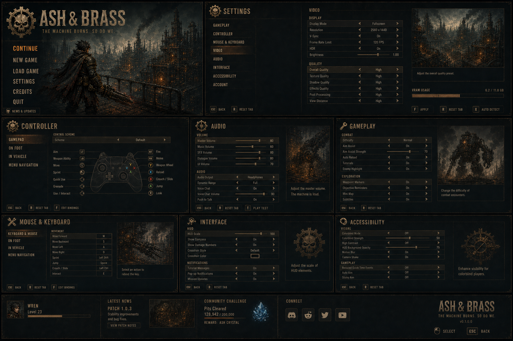 Video settings mockup